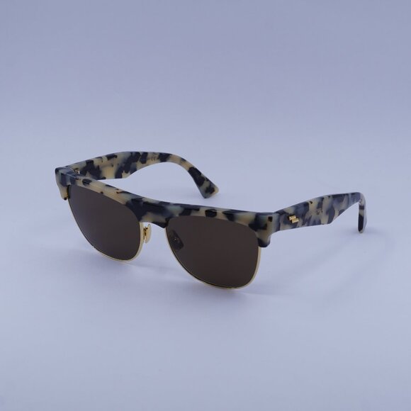 Bottega Veneta BV1003S 003 Sunglasses Ivory Havana Square Frame, Brown Lenses main image 2